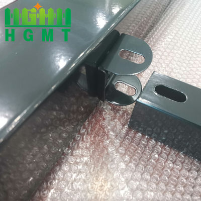 مربع عمود الفولاذ الأنبوبية السياج ساحة الحوض الزخرفي الأسود بطلاء بي في سي