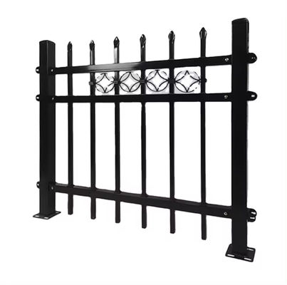 حار بيع تصميم جديد أسود مطلي الصلب المجلفن أنبوبي 8 أقدام سياج فولاذي للحديقة