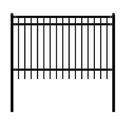 السياج الأمني الخارجي مع لوحة الحديد المعدنية الألومنيوم الحاجز الأنبوبي للحديقة المنزلية الإطار البلاستيكي أبواب الطريق الفولاذية